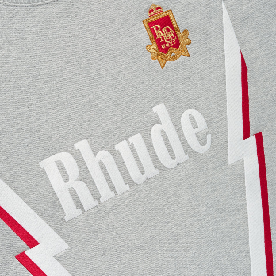 R H U D E Lightning Crewneck Heather Grey