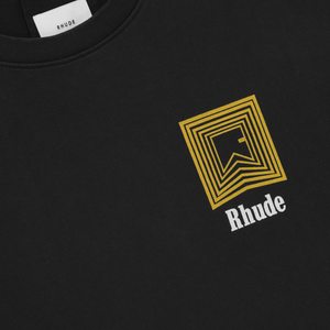 R H U D E Chevron Logo Repeat T-Shirt Vintage Black