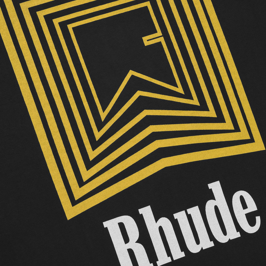 R H U D E Chevron Logo Repeat T-Shirt Vintage Black