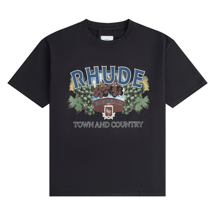 R H U D E Town And Country T-Shirt Vintage Black