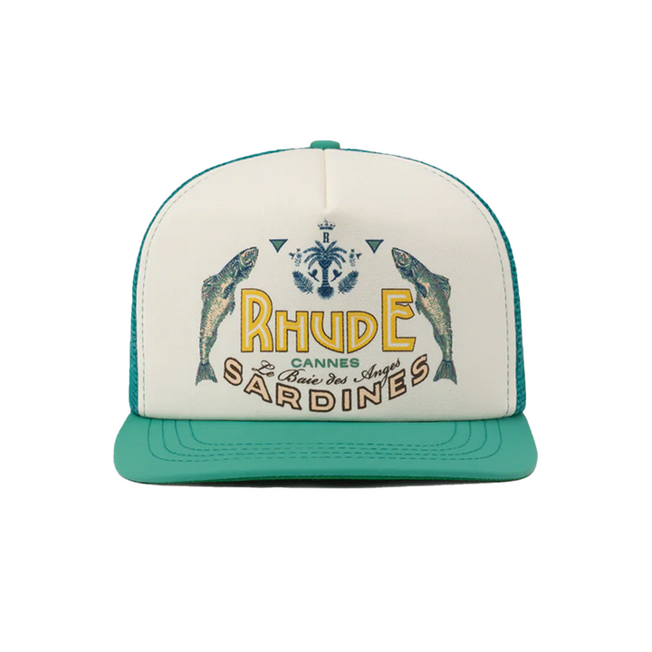 R H U D E Sardines Trucker Hat Cream/Teal