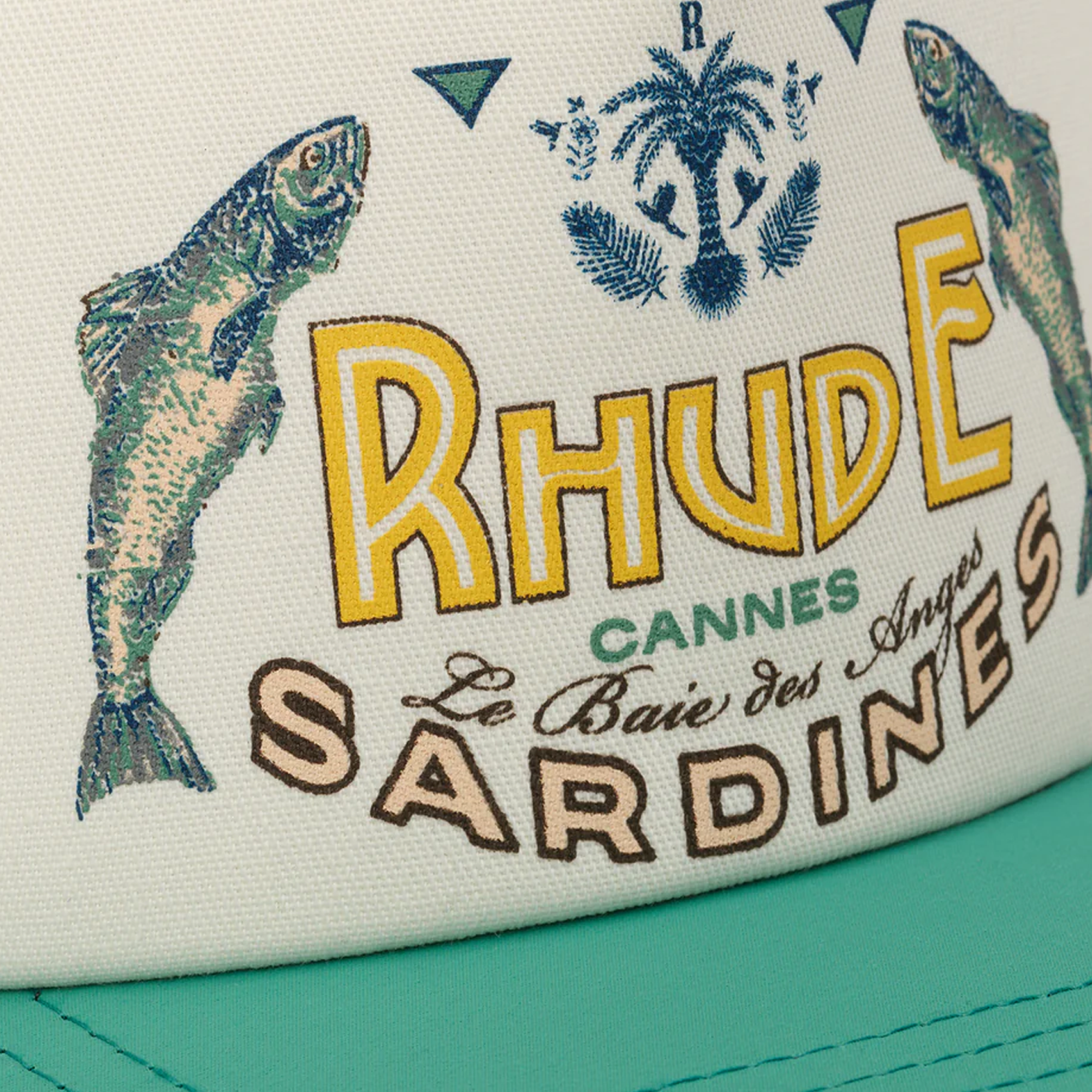 R H U D E Sardines Trucker Hat Cream/Teal