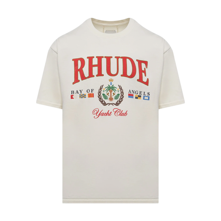 R H U D E Bay of Angels Yacht T-Shirt Vtg White