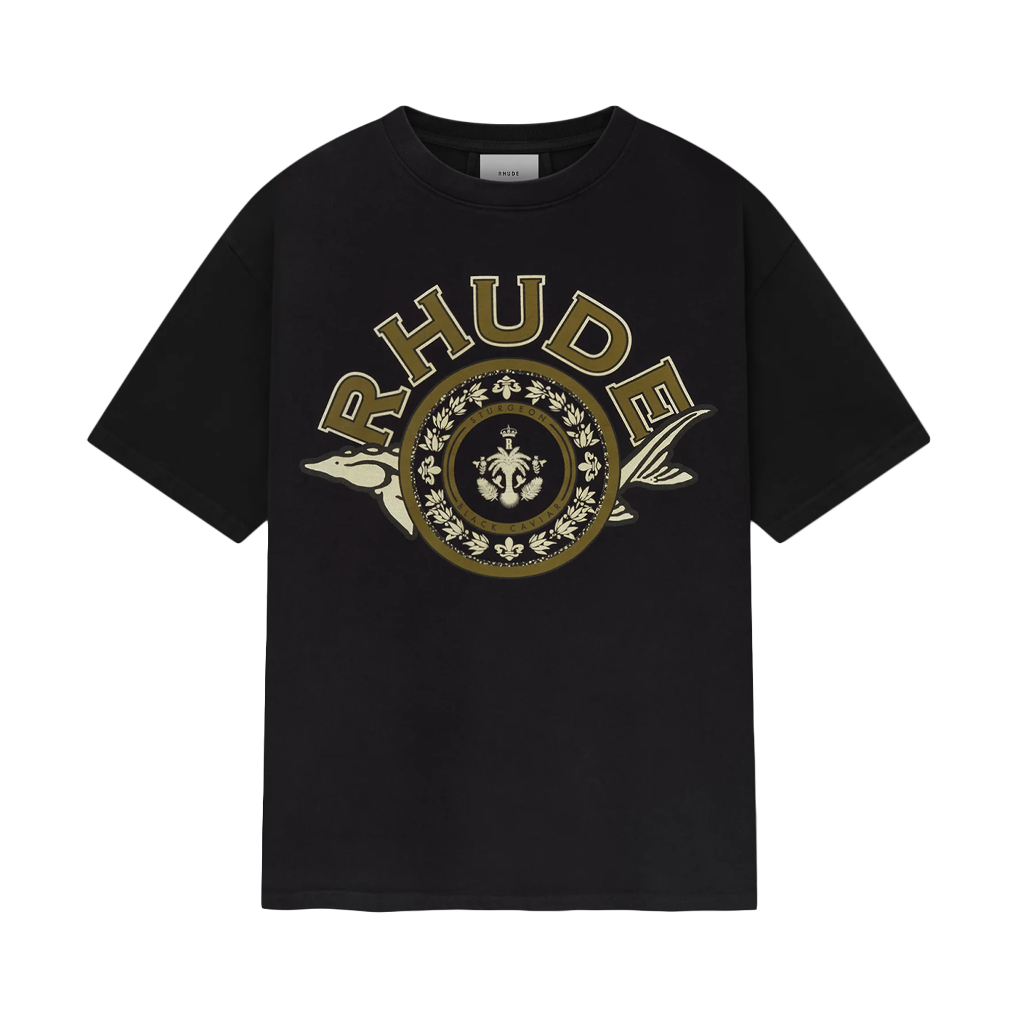 RHUDE Black Caviar ロゴ プリント コットン Tシャツ 人気 R H U D E Black Caviar T-Shirt Vtg Black – Laced
