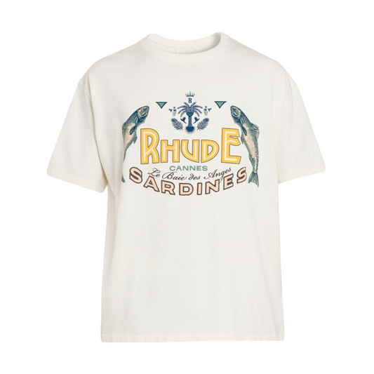 R H U D E Sardines T-Shirt Vtg White