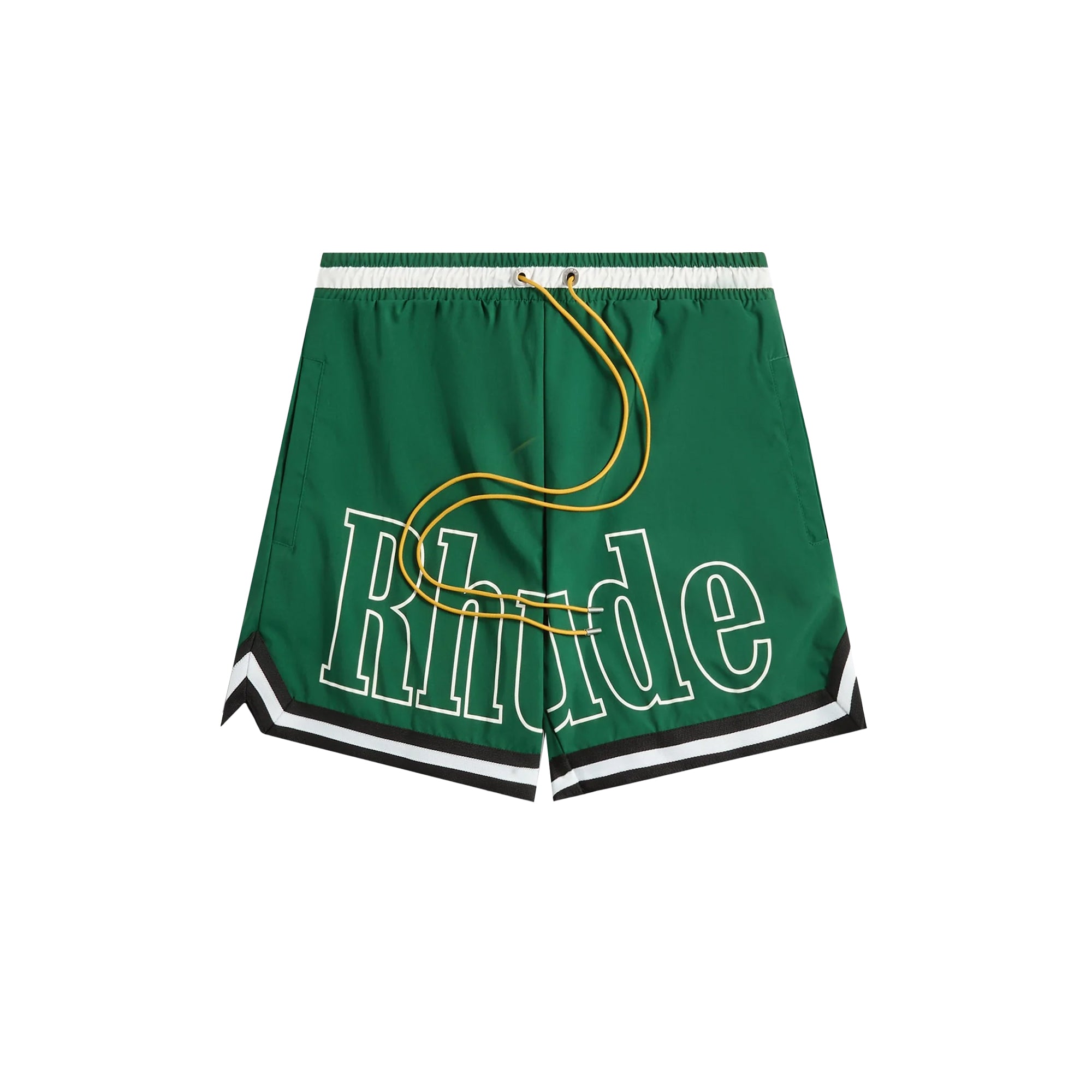 R H U D E Logo Basketball Swim Short Forest Green/Black/White