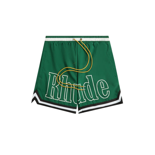 R H U D E Logo Basketball Swim Short Forest Green/Black/White