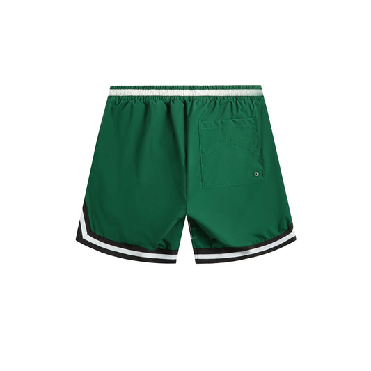 R H U D E Logo Basketball Swim Short Forest Green/Black/White