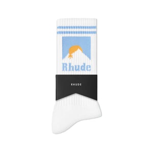 R H U D E Striped Moonlight Sock White/Blue/Yellow