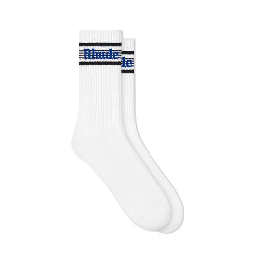 R H U D E Speed Stripe Sock White/Black/ Blue