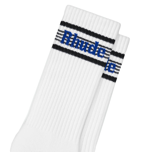 R H U D E Speed Stripe Sock White/Black/ Blue