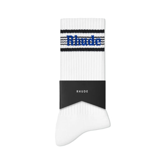 R H U D E Speed Stripe Sock White/Black/ Blue