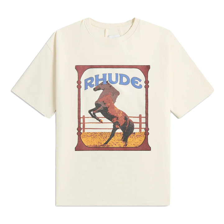 R H U D E Cadre Tee Vtg White