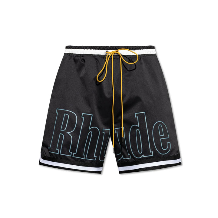 R H U D E Logo Basketball Swim Shorts Black/White
