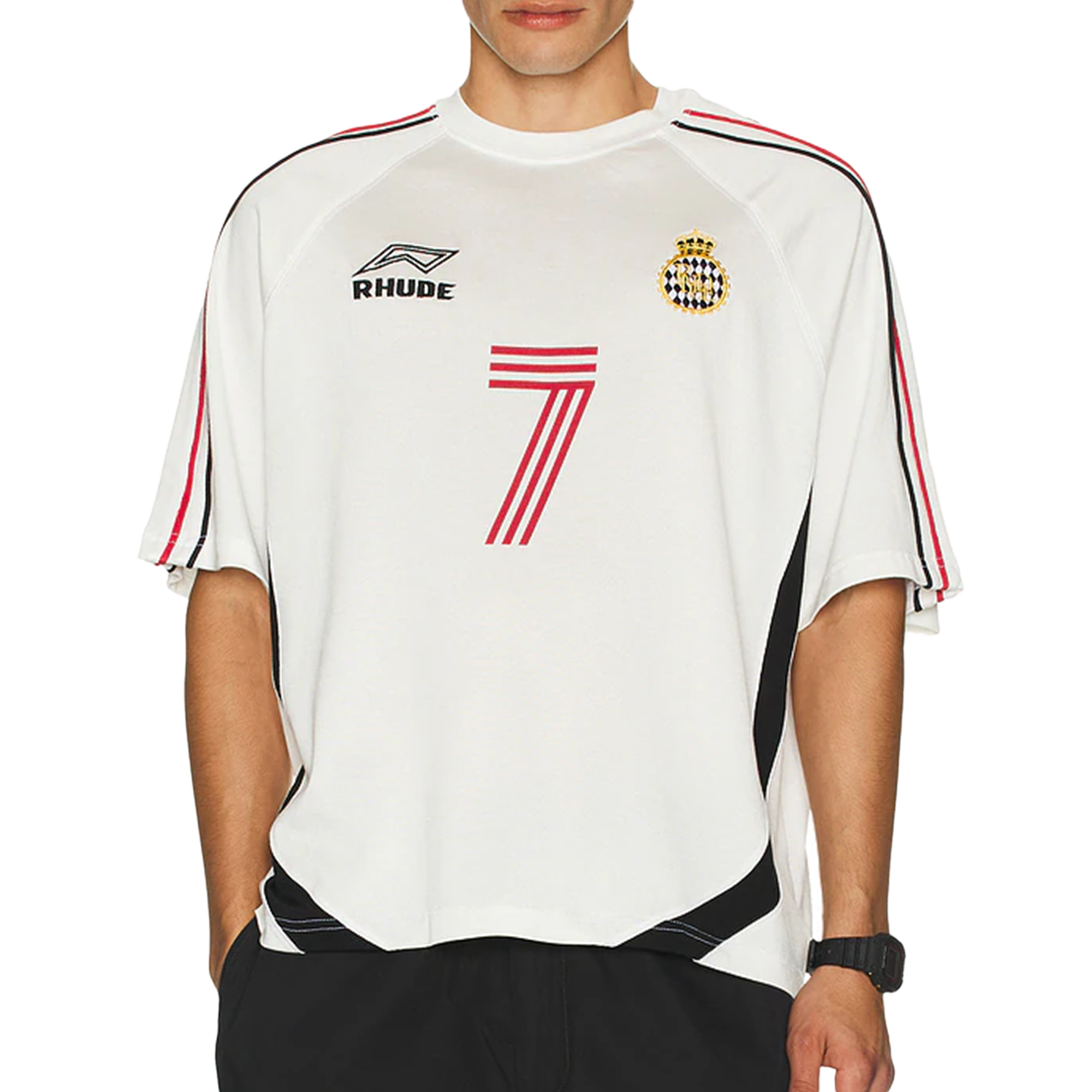 R H U D E Lundun Soccer Jersey White/Black/Red RHPF25TT02729