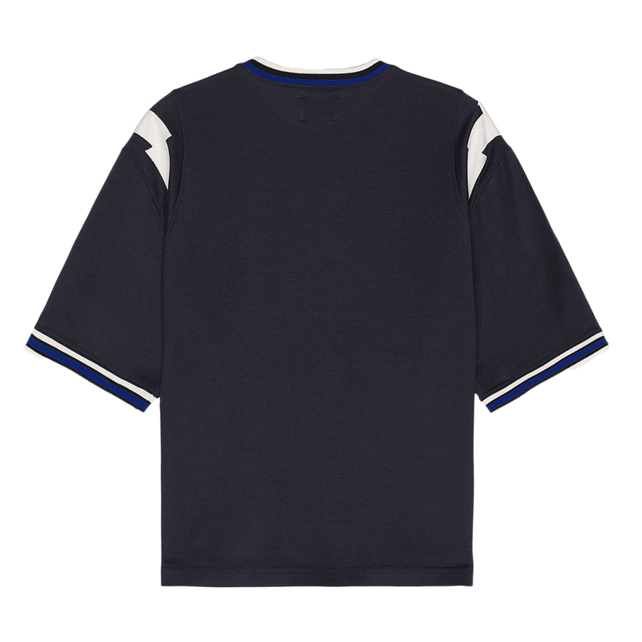 R H U D E Logo Lightning Ringer Tee Navy/White  RHPF25TT01729
