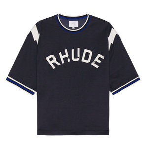 R H U D E Logo Lightning Ringer Tee Navy/White  RHPF25TT01729