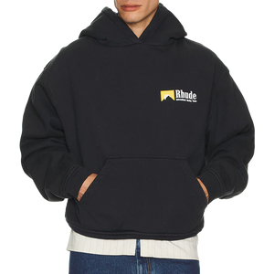 R H U D E International Racing Logo Hoodie Vintage Black RHPF25HO07012