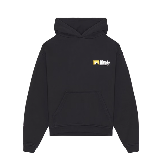 R H U D E International Racing Logo Hoodie Vintage Black RHPF25HO07012