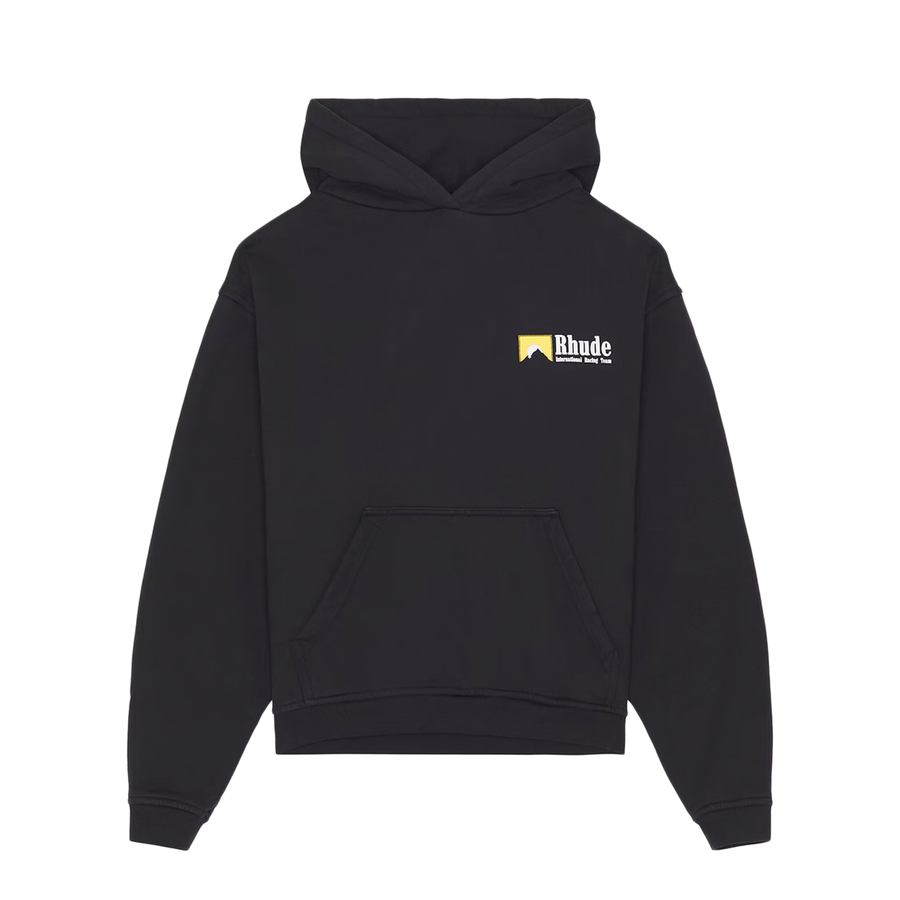 R H U D E International Racing Logo Hoodie Vintage Black RHPF25HO07012