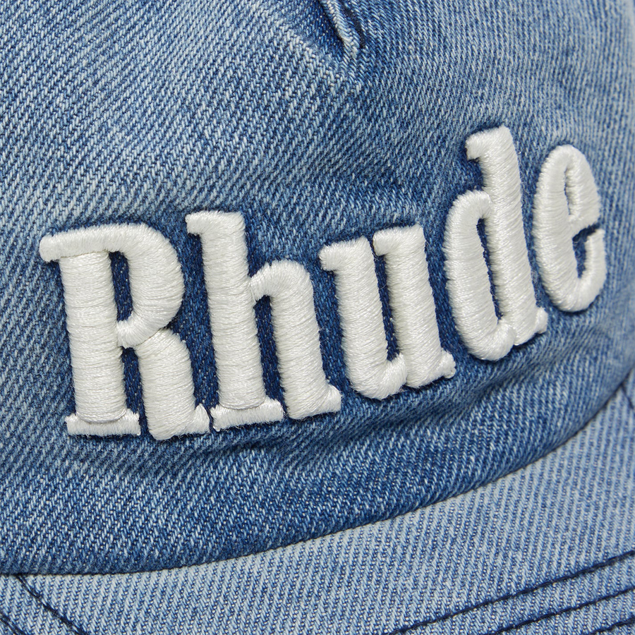 R H U D E Logo Denim Hat Oxford Indigo