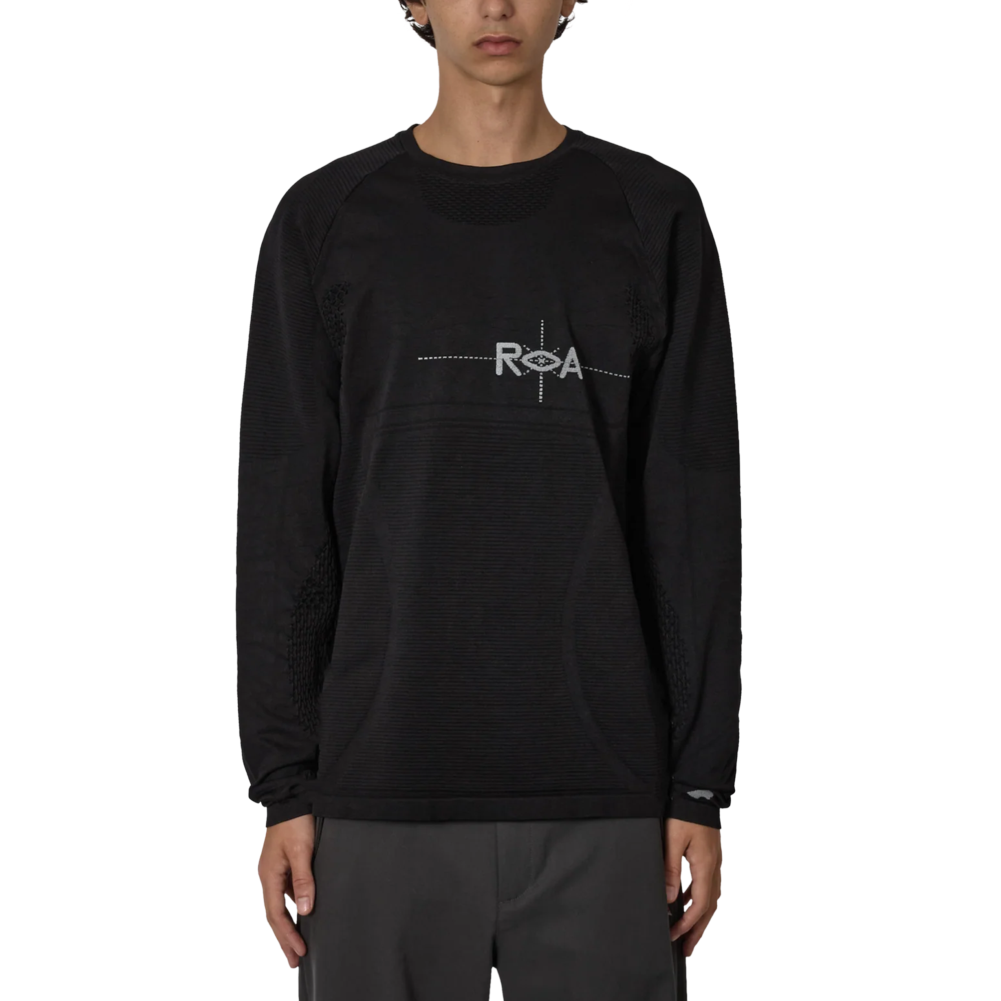 ROA Aune Seamless Knit Long Sleeve Black RBMW0524YA78
