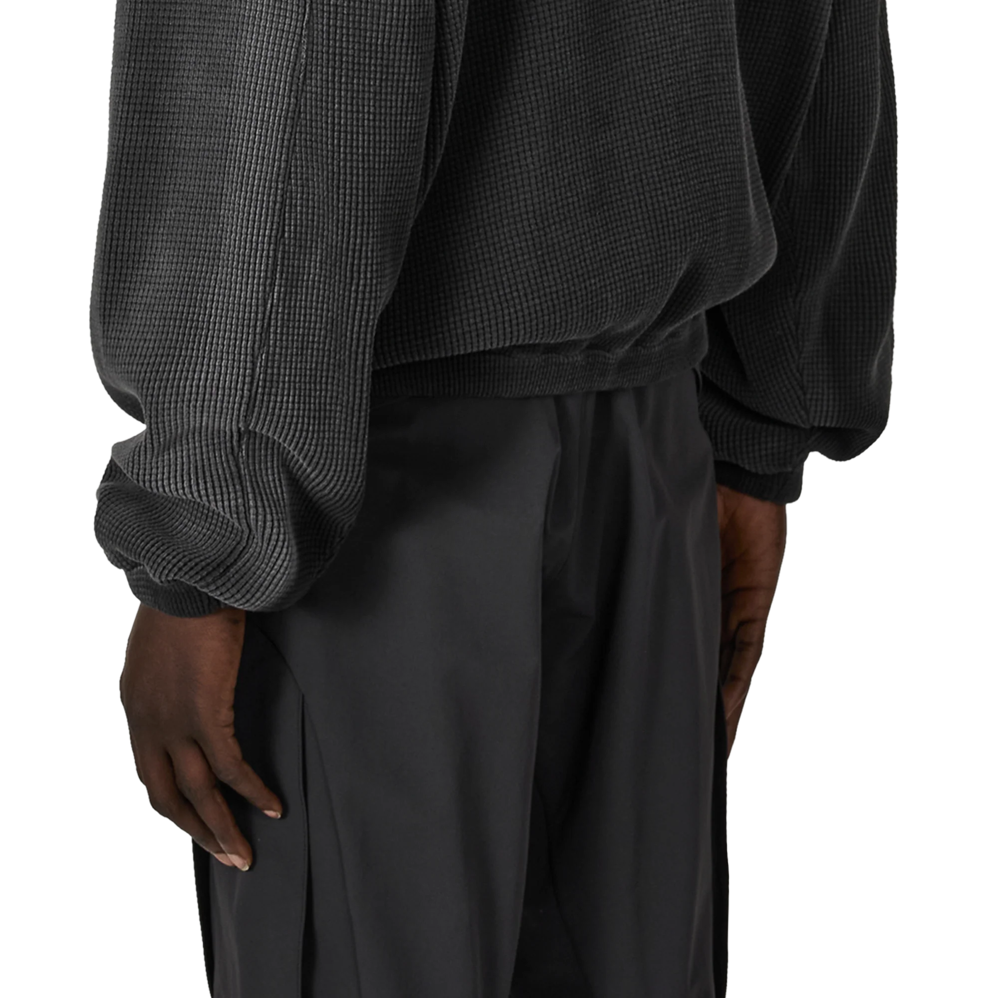 ROA Bee Sun Faded Waffle Zip Up Hoodie Black RBMW0513FA340