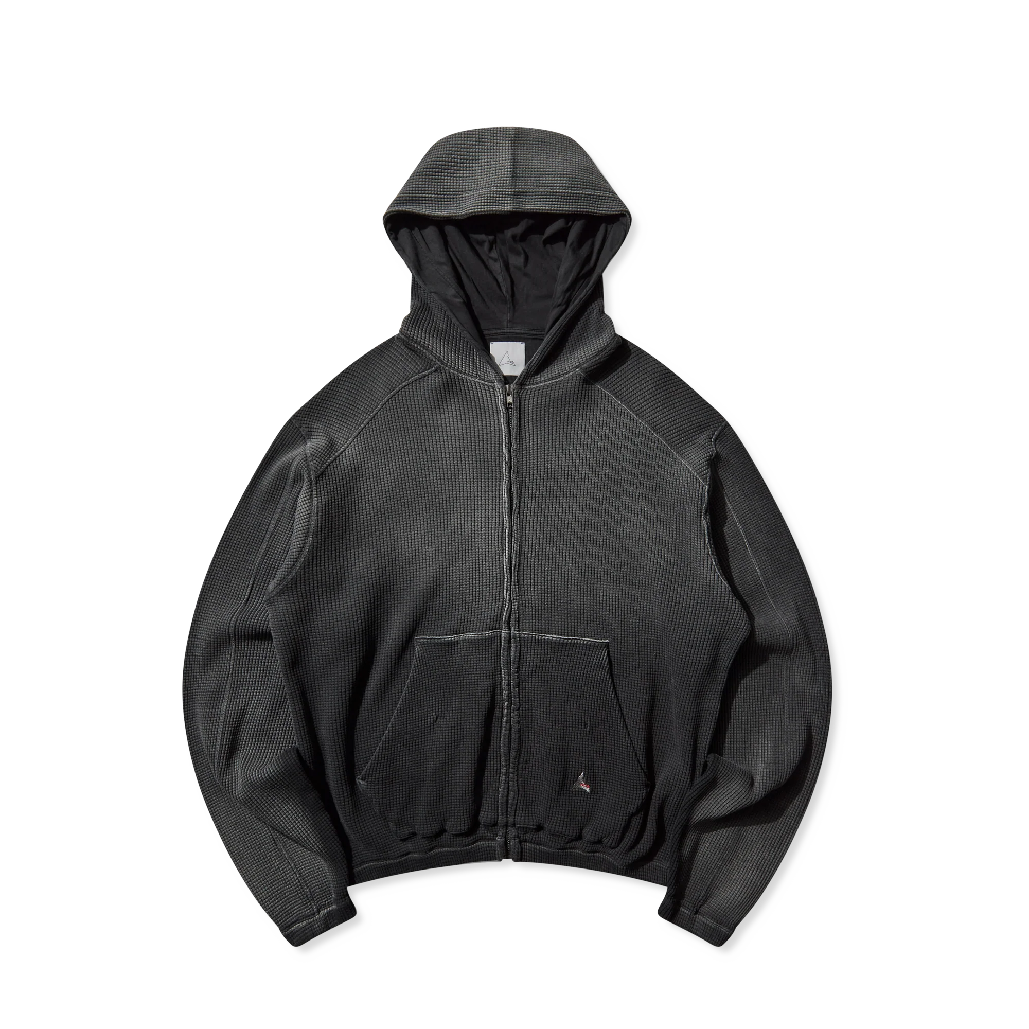 ROA Bee Sun Faded Waffle Zip Up Hoodie Black RBMW0513FA340