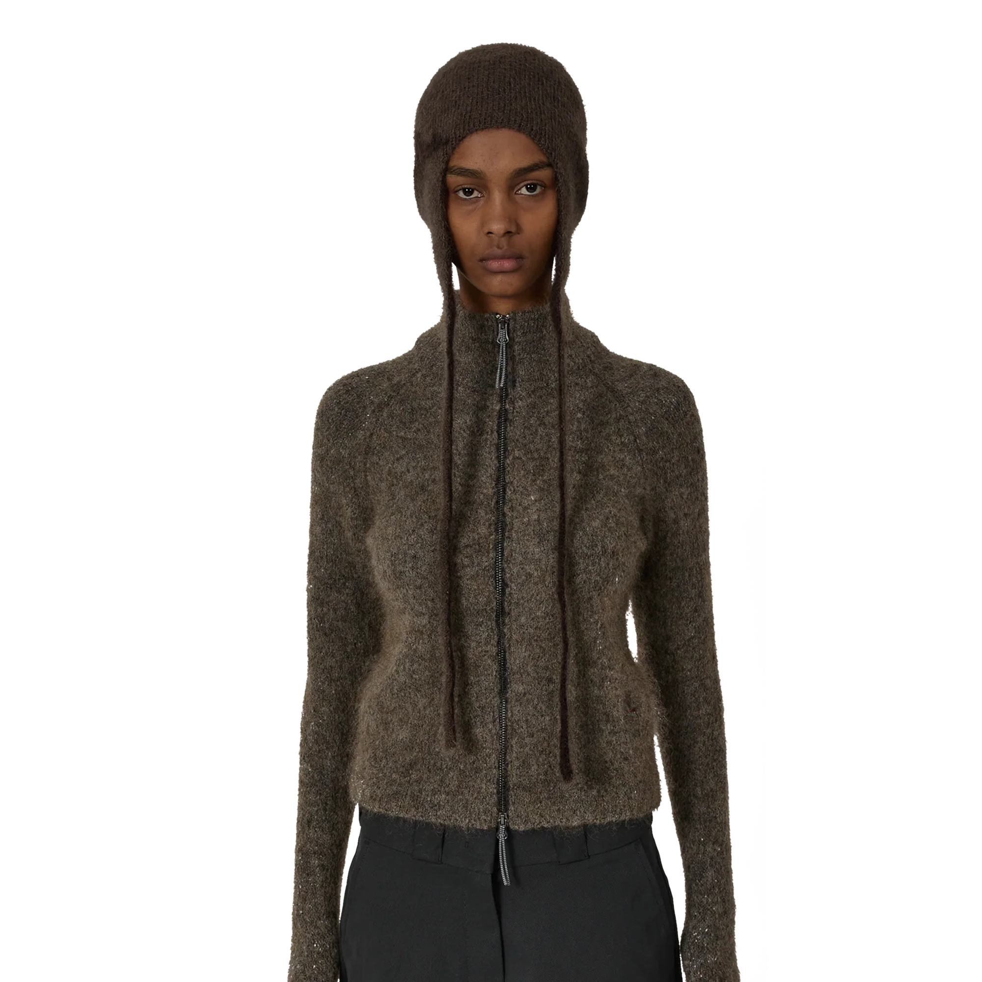 ROA Bonnet Mohair Beanie Brown RBUW2123YA24