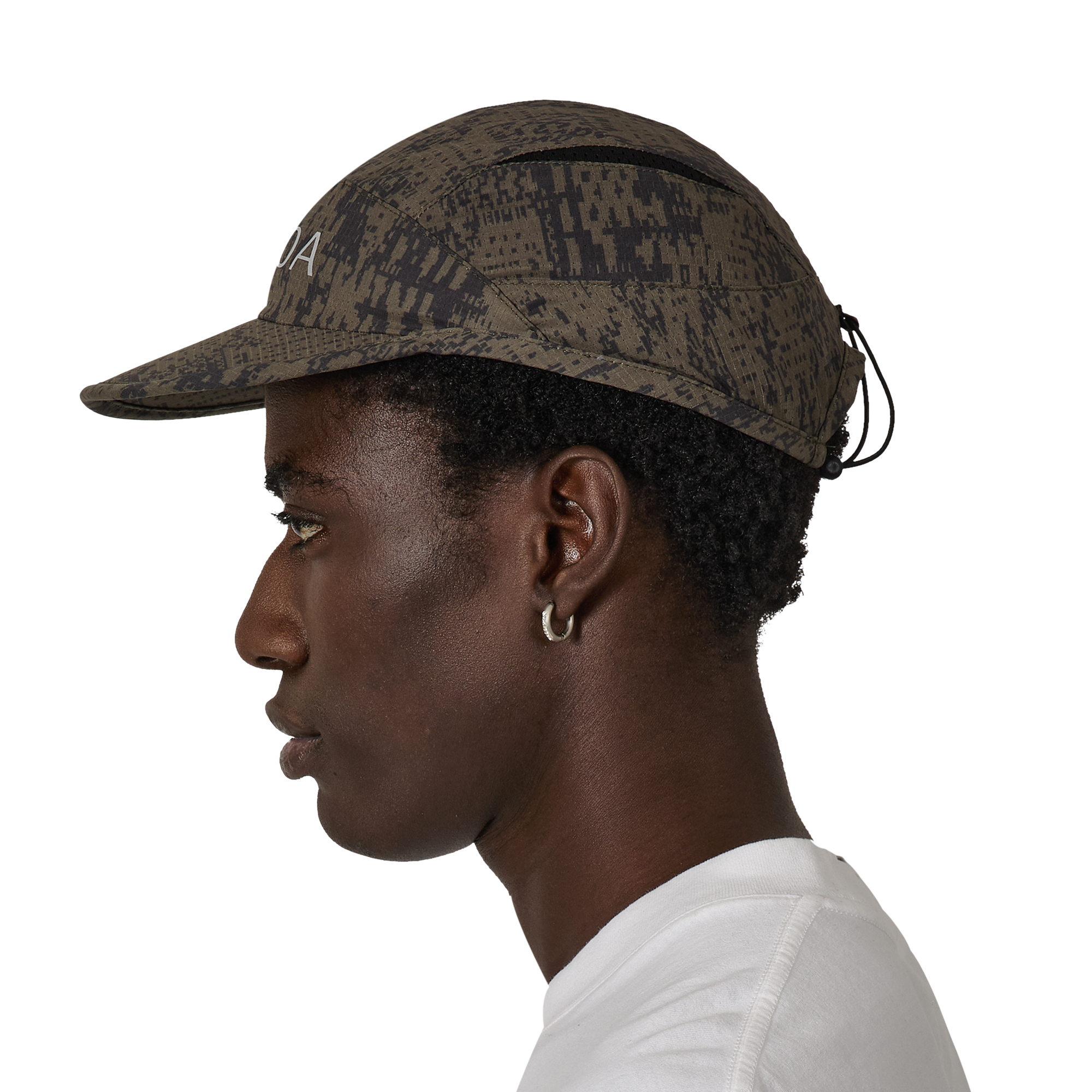 ROA Bri Melted Print Open Weave Cap Dark Olive RBMW299FA54