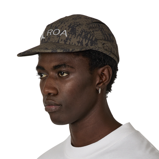 ROA Bri Melted Print Open Weave Cap Dark Olive RBMW299FA54