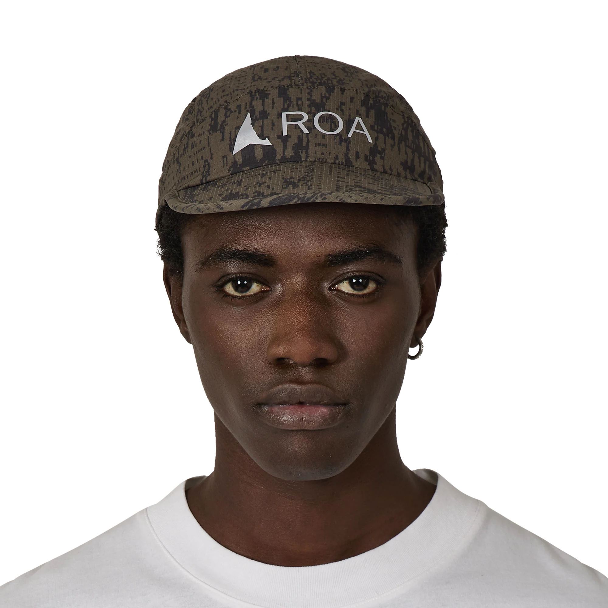 ROA Bri Melted Print Open Weave Cap Dark Olive RBMW299FA54