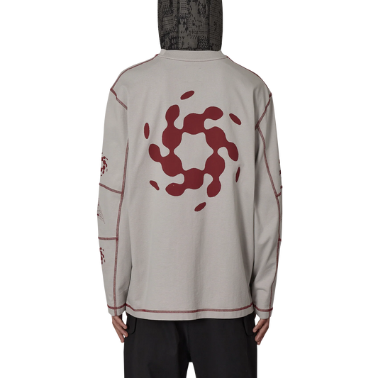 ROA Info Stitch Organic Long Sleeve Light Grey RBMW0543JY56