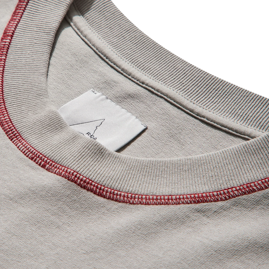 ROA Info Stitch Organic Long Sleeve Light Grey RBMW0543JY56