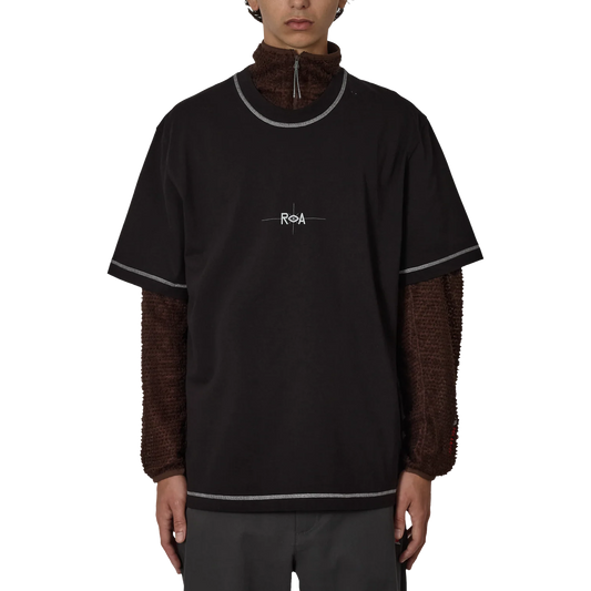 ROA Info Stitch Organic T Shirt Black RBMW0545JY58