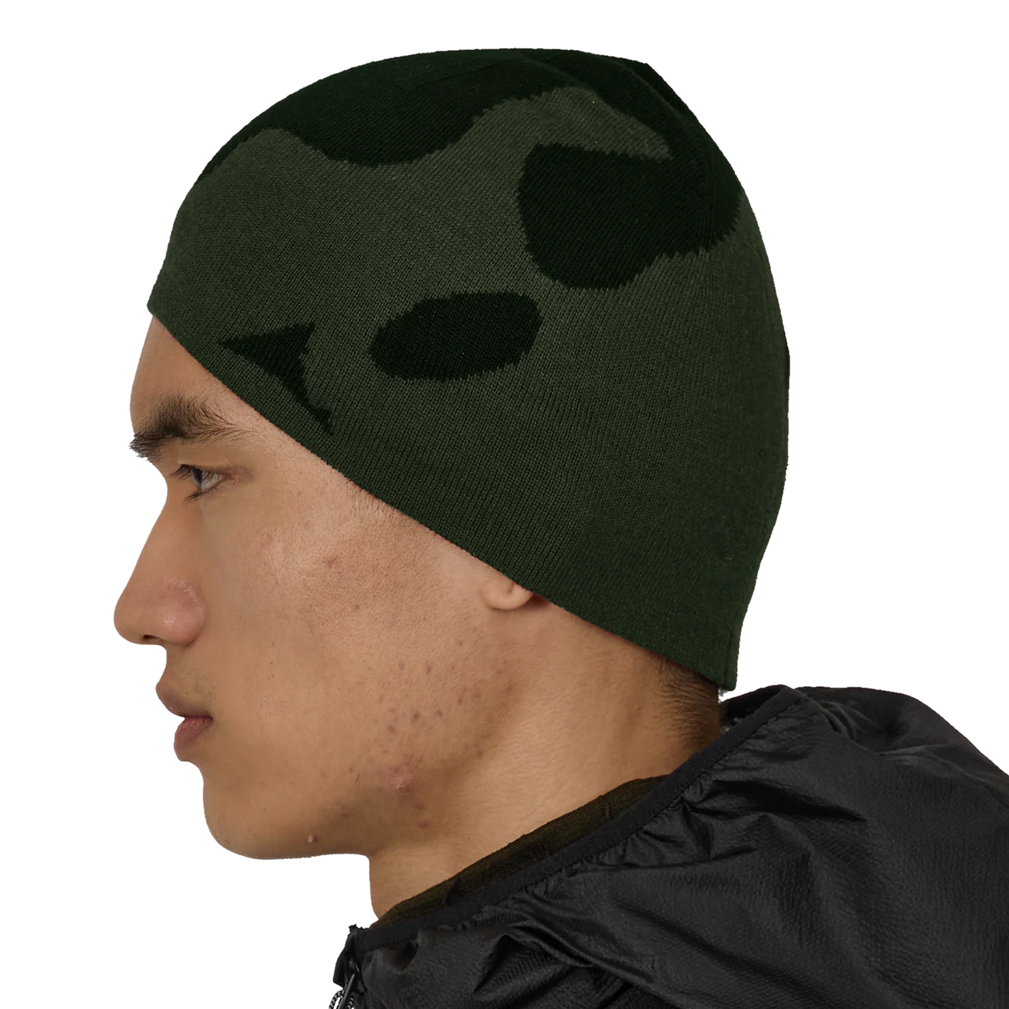 ROA Magma Wool Beanie Dark Green Black RBUW2103YA16