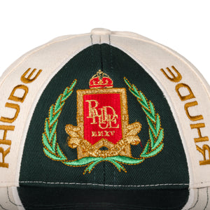 R H U D E Racing Crest 6-Panel Hat Cream/Green