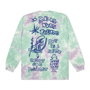 Real Bad Man Youth Party LS Tee Green Tie Dye