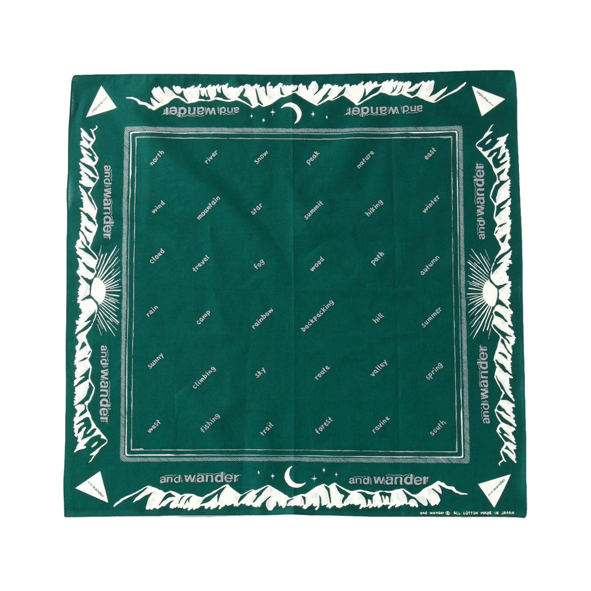 and wander Reflective Words Bandanna Green