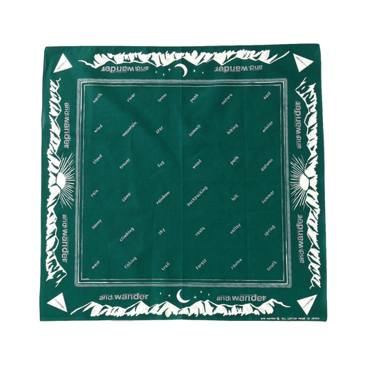 and wander Reflective Words Bandanna Green