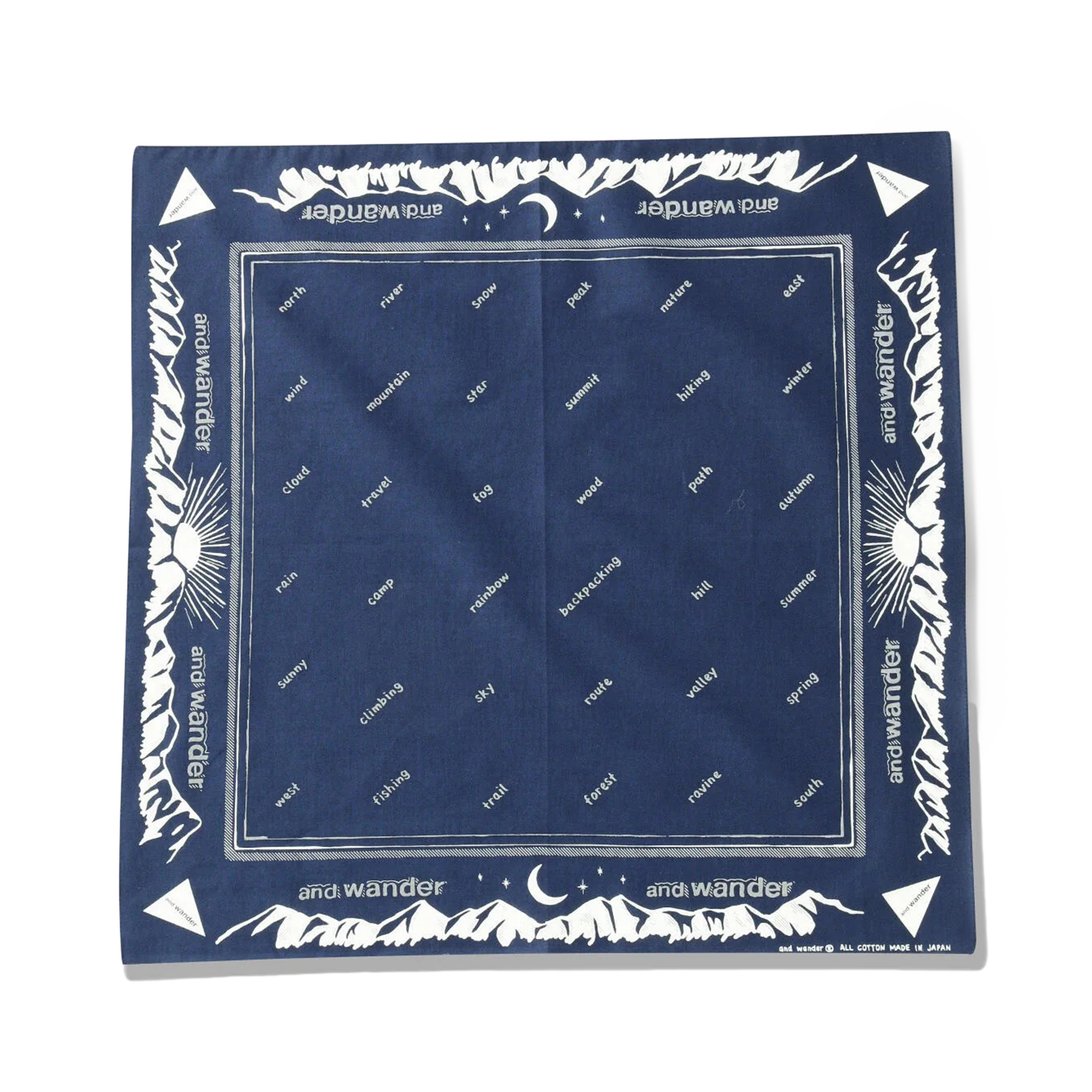 and wander Reflective Words Bandanna Navy