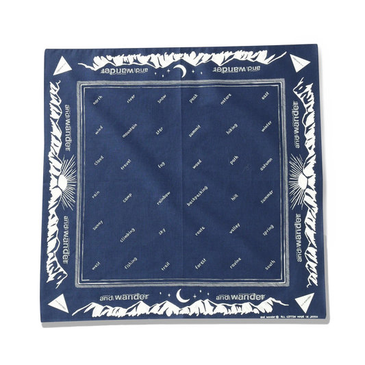 and wander Reflective Words Bandanna Navy