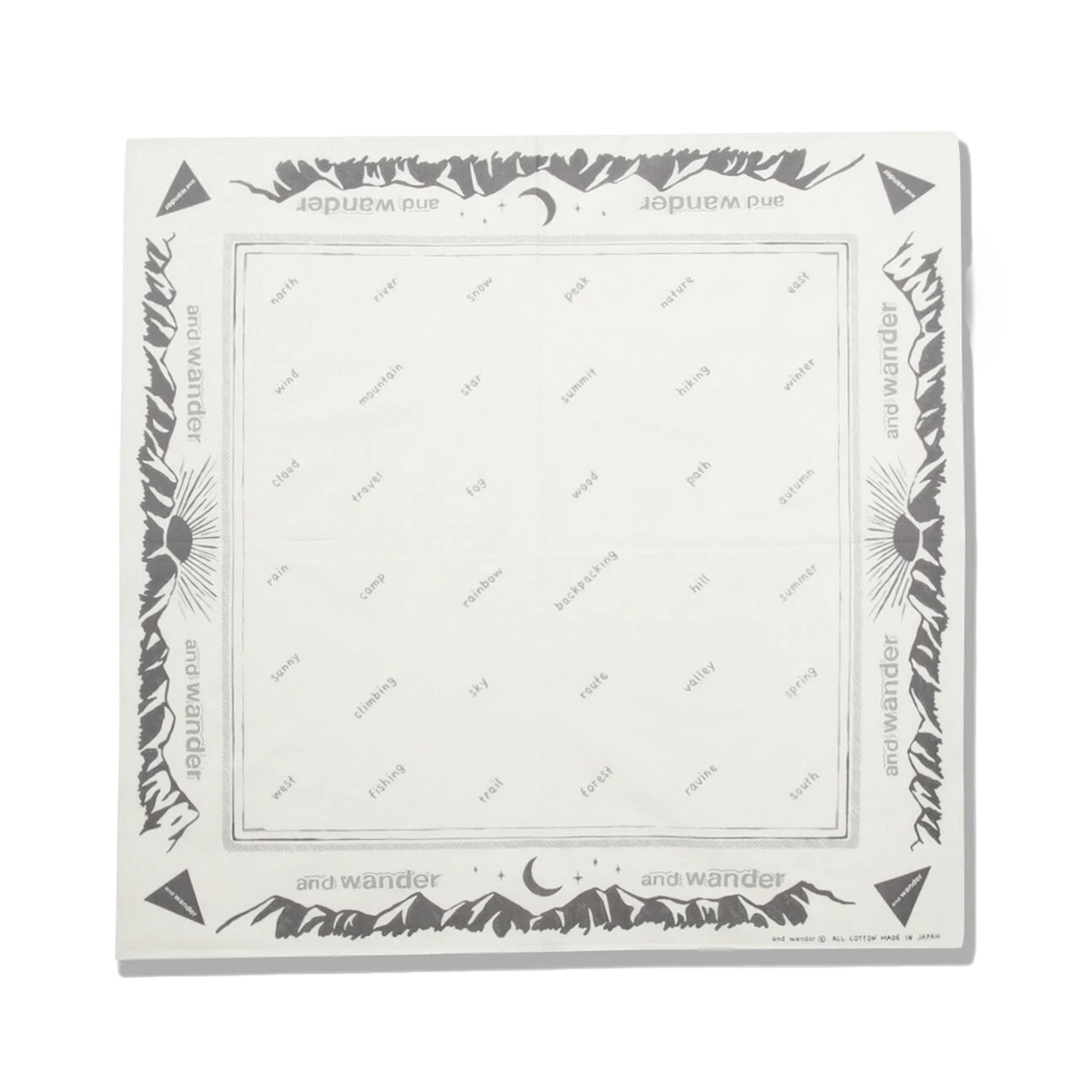 and wander Reflective Words Bandanna Off White