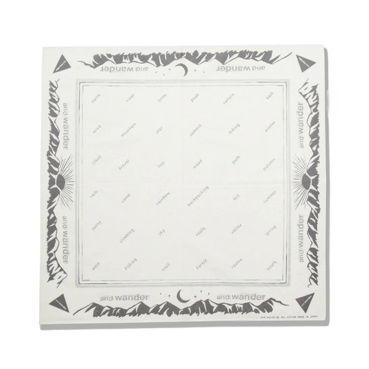 and wander Reflective Words Bandanna Off White
