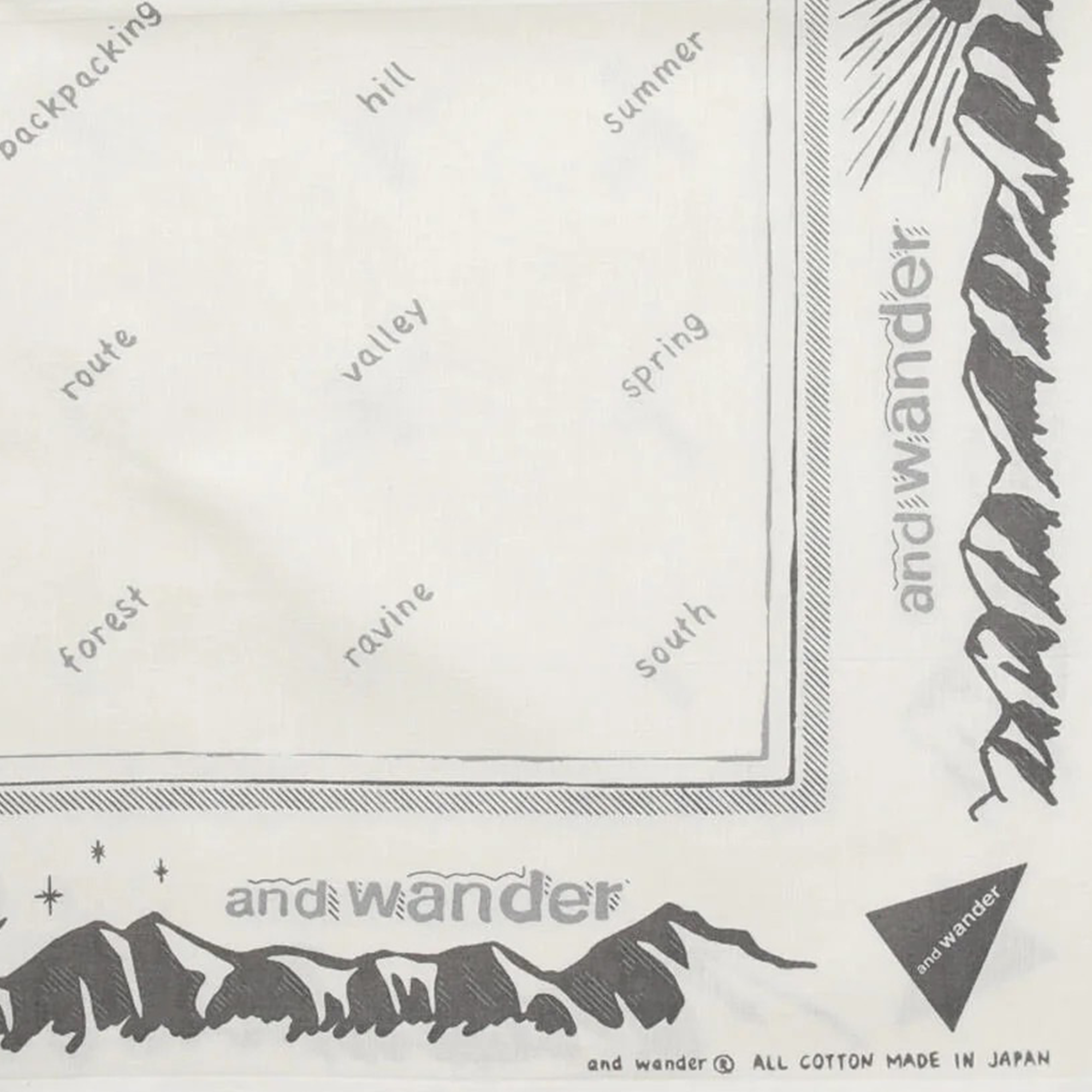 and wander Reflective Words Bandanna Off White