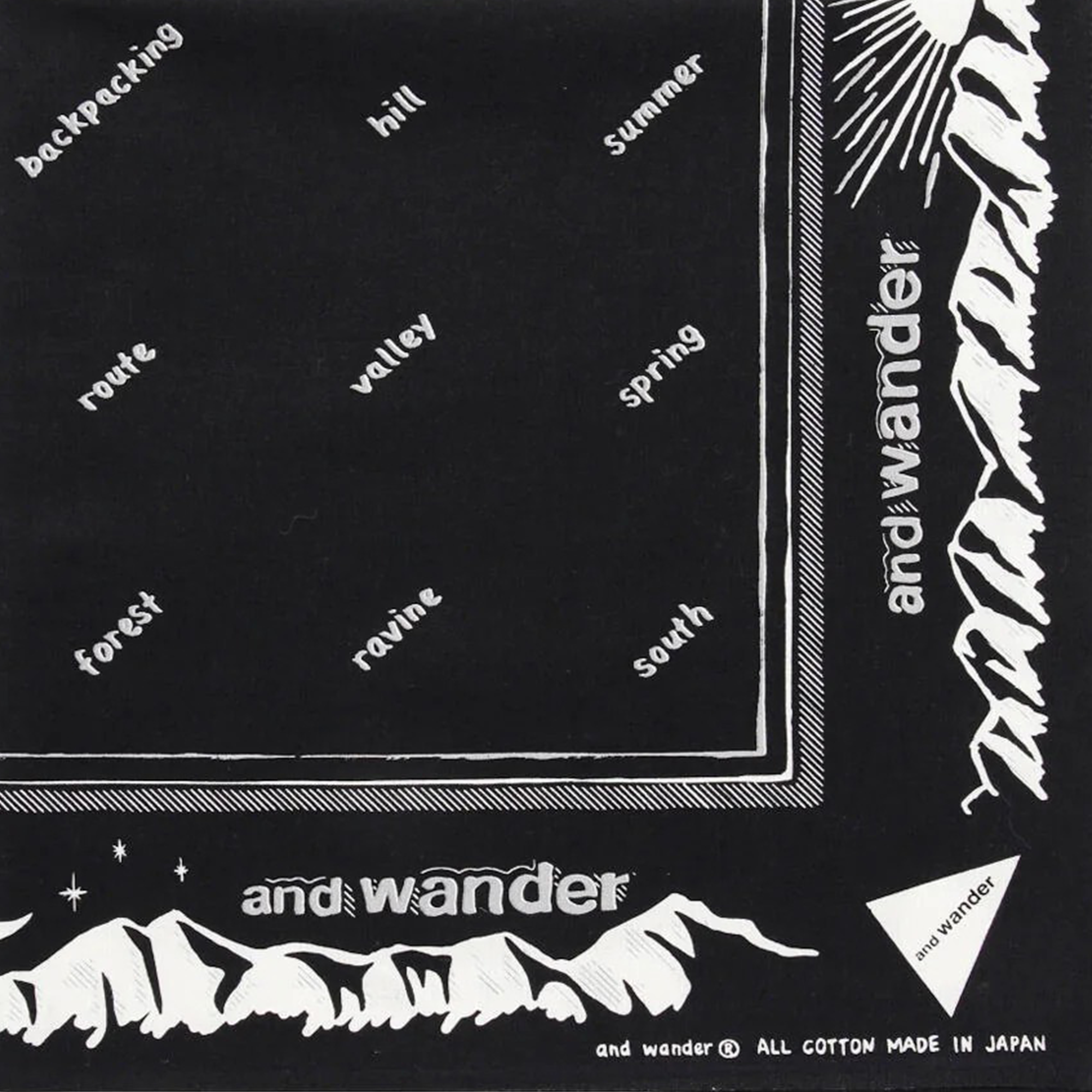 and wander Reflective Words Bandanna Black