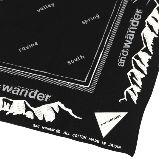 and wander Reflective Words Bandanna Black