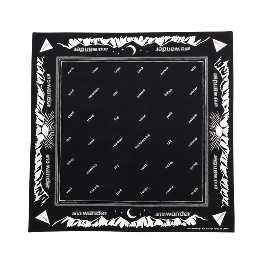 and wander Reflective Words Bandanna Black