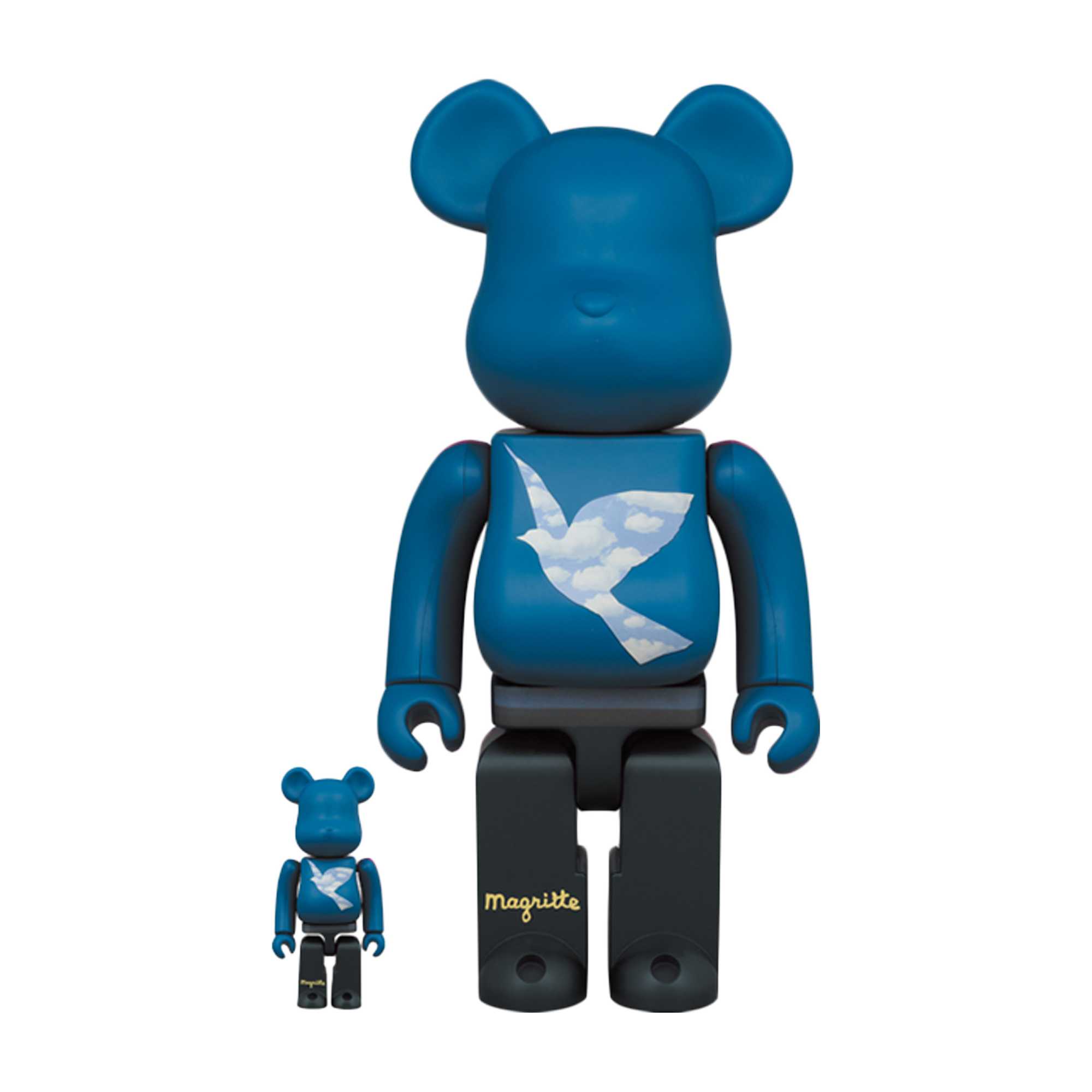 Medicom Toy Be@rbrick Ren√©  Margritte: L'oiseau de ciel 1965/La belle societe 1965 400% + 100%