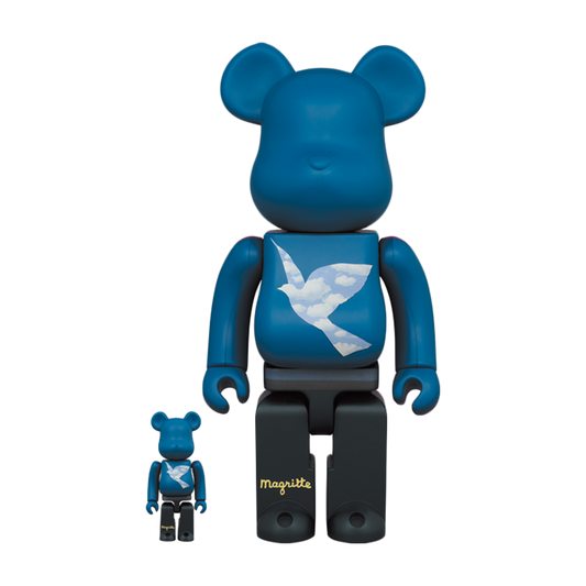 Medicom Toy Be@rbrick Ren√©  Margritte: L'oiseau de ciel 1965/La belle societe 1965 400% + 100%